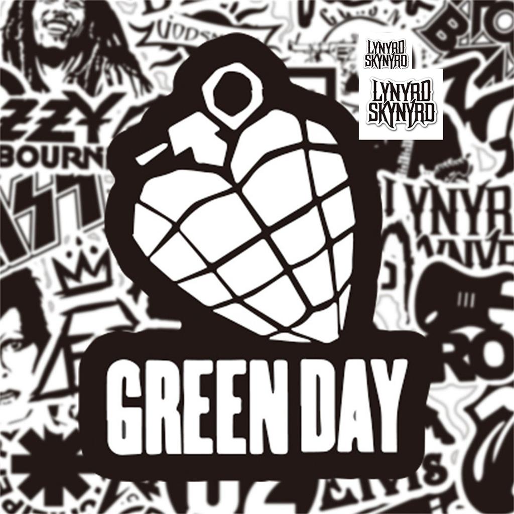 Non-Toxic Rock Music Stickers White And Black Fashion Band Graffiti For Ipad Car Phone Guitar Motorcycle Skateboard Luggage 50Pcs