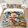 3pcs set Mickey Mouse, Disney, Classic Bedding Set with Duvet Cover+Pillowcases, All-Season Polyester, Zipper Closure77
