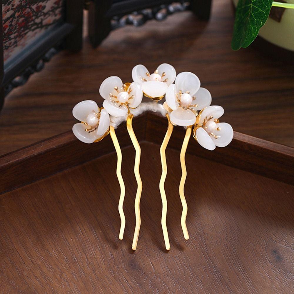 Hanfu For Women Headwear For Girls U Shaped Hairpin Hair Accessories Flowers Hair Stick Hair Fork