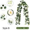 1pc Simulated Rattan Wisteria Eucalyptus Garland,Artificial Green Rattan,Suitable for Birthday Parties,Wedding,Holiday Gathering