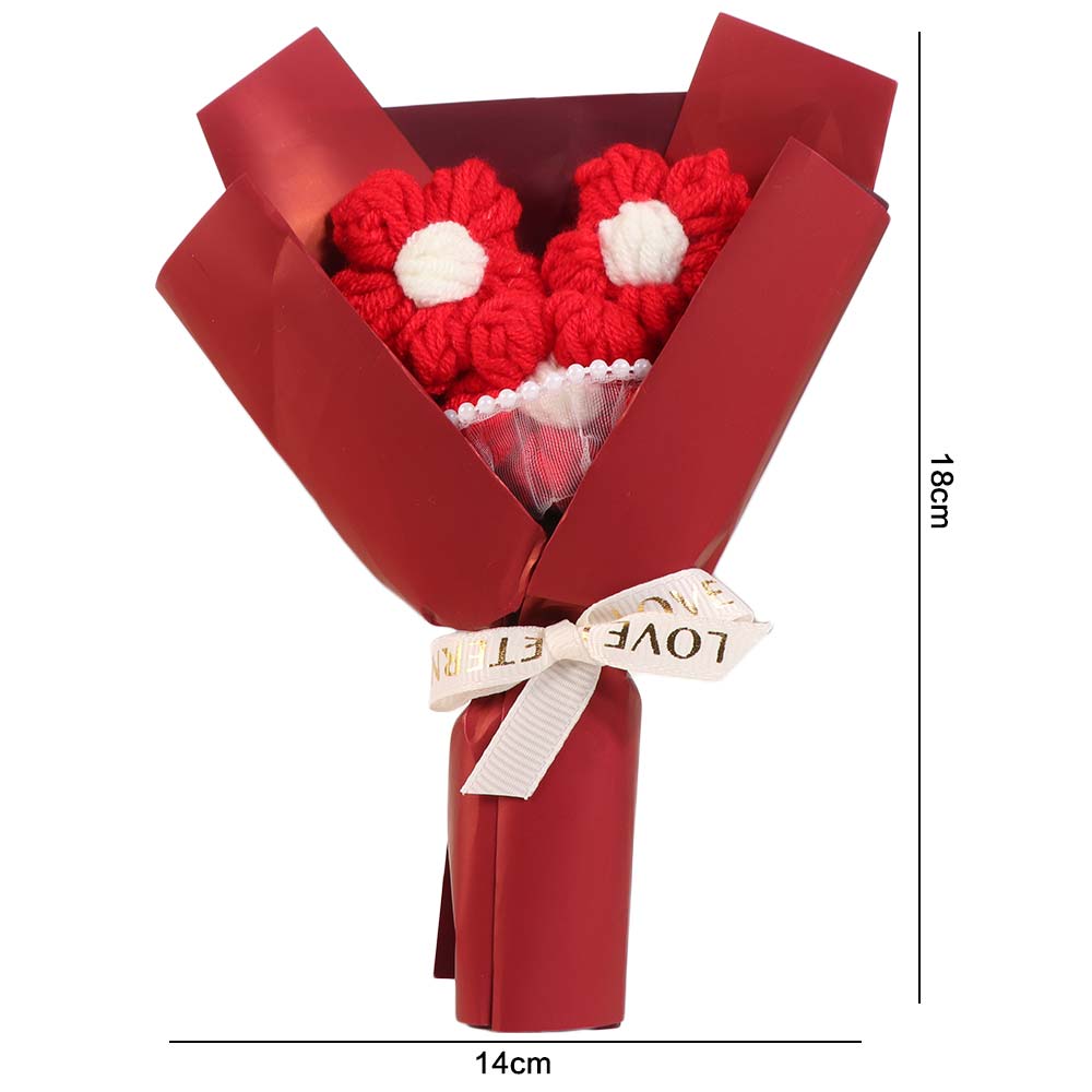 Hand Woven Artifiical Folwer Bouquet Fake Flowers Woven Simulated Flower Mother's Day