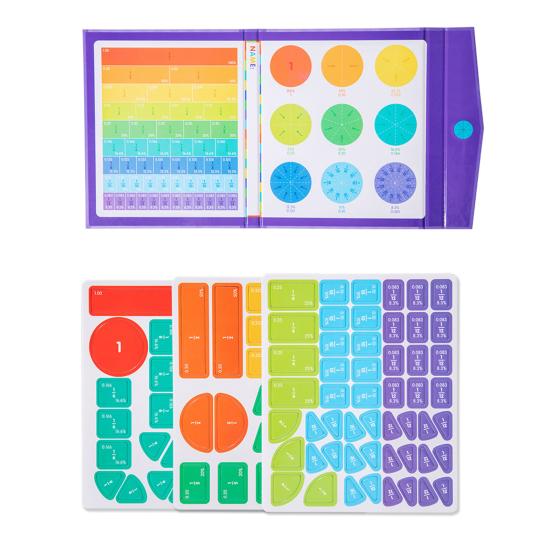 Magnetic Fraction Tiles Circles Book with Pen Percentage Decimal Fraction Learning Math Manipulatives Elementary Students Teaching Aid Educational