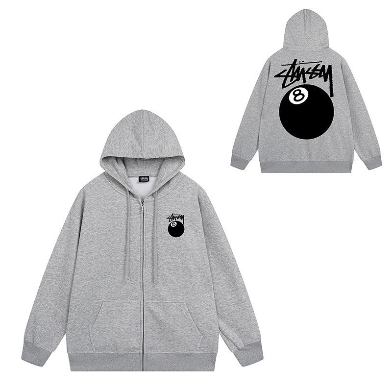 Trendy brand zipper hooded autumn and winter new letter flame pai jiu couple coat