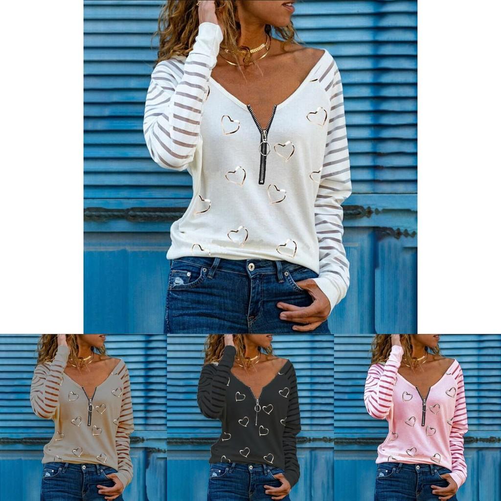 Stylish Women's Plus Size Tunic Top With V-neck Zipper Design For Casual Wear