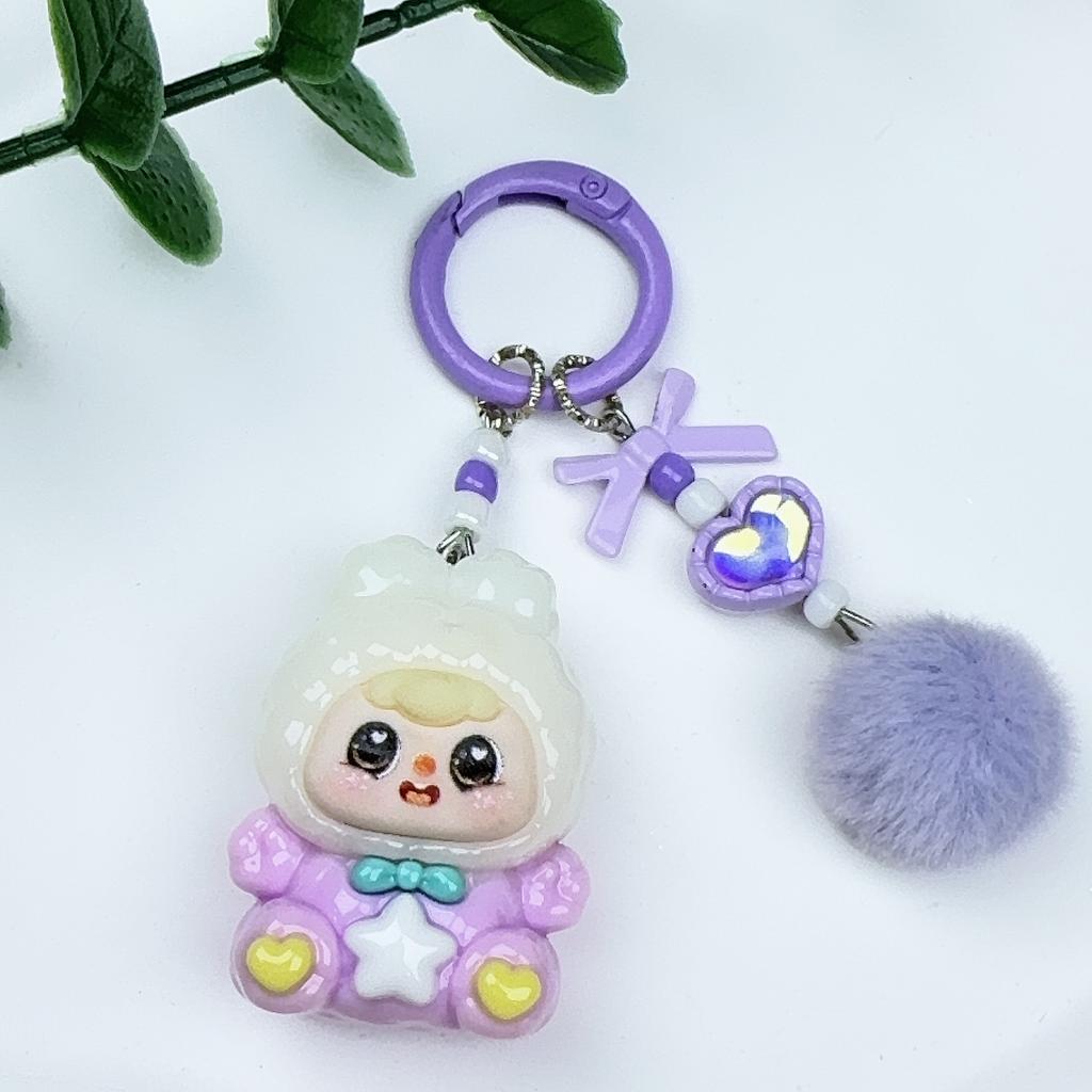 Bean Bag Cute Grain Sitting Doll Cartoon Schoolbag Pendant DIY Jewelry Resin Accessories Car Ornament Bag Keychain