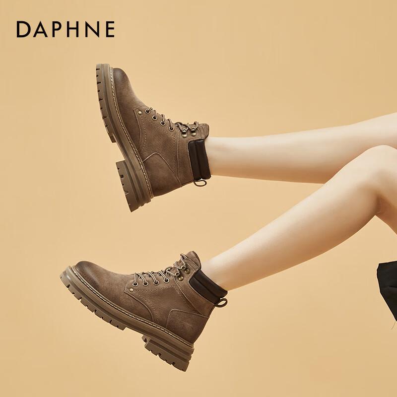 Женские зимние ботильоны Daphne на шнуровке 38 хаки