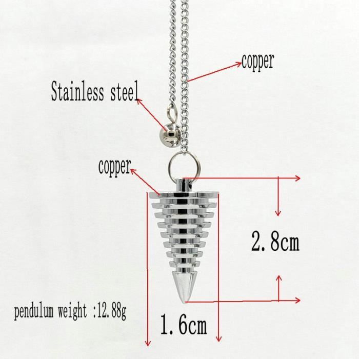 Pendule de Reiki pour homme, pendentif pyramide de radiesthésie, de guérison, spirituel, breloques en viande, amulette [2135CA8]
