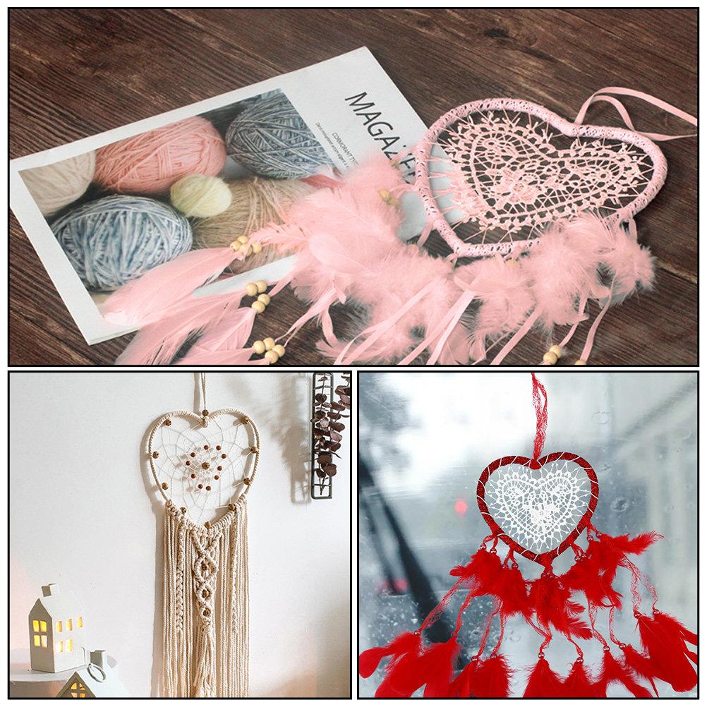10Pcs Fade Resistant Smooth Metal Heart Dream Catcher Rings DIY Macrame Supply for Wedding Home Decor Dream Catcher 12X12X0.5CM