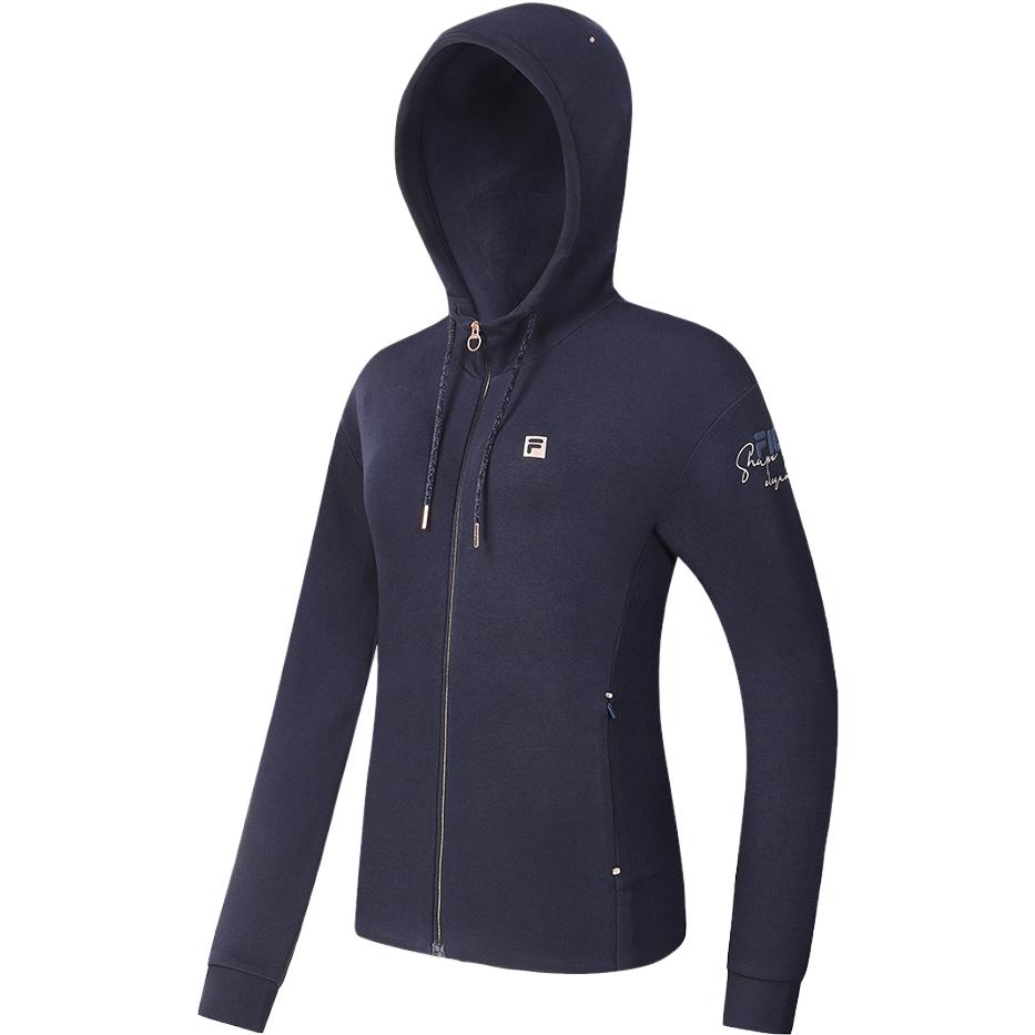 

FILA 2023 Autumn New Knit Hooded Jacket Basic Simple Fitness Sports Top Women tops Royal-Blue A11W341503FNV