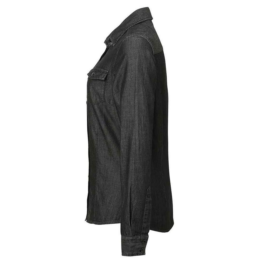 Premier Damen/Damen Denim Hemd im Jeans-Stil mit Ziernähten