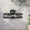 Laser Cut Iron Metal Wall Art Sign Coffee Cup Bean Design Minimalist Black Home Decor Office Cafe Kitchen Hanging Gift