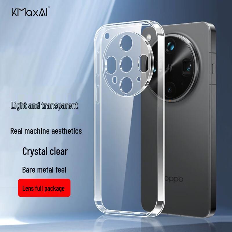 KMaxAI Clear Full Protection TPU Phone Case for OPPO Find X & Reno Series
