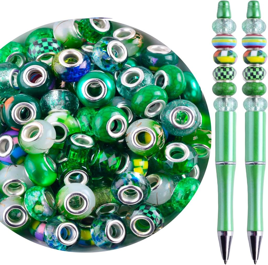 10/20/30 Stück Perlen mit großem Loch zur Armband-Schmuckherstellung, Großpackung 15 mm europäische Perlen für Stifte, Spacer-Charm Lampwork Murano Glas Kristallperlen