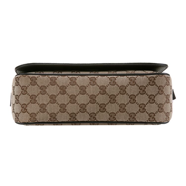 Gucci Vintage Logo Leather Canvas Messenger Bag Men Bags Ebony Dark-Brown 449172-KY9KN-9886