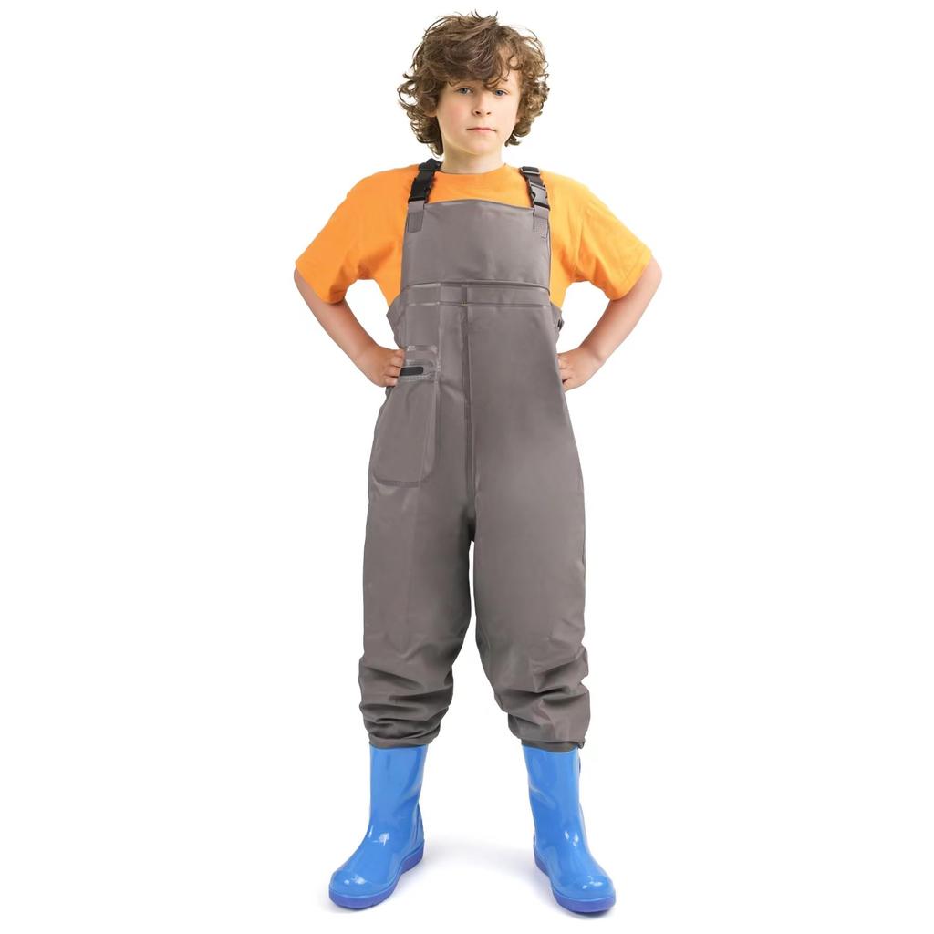 Waterproof Pants for Girls and Stain Easy To Put On and Take for the Streams Foot Length [GUGULUZA] Children's Waders, Full-length Boots, Boys,