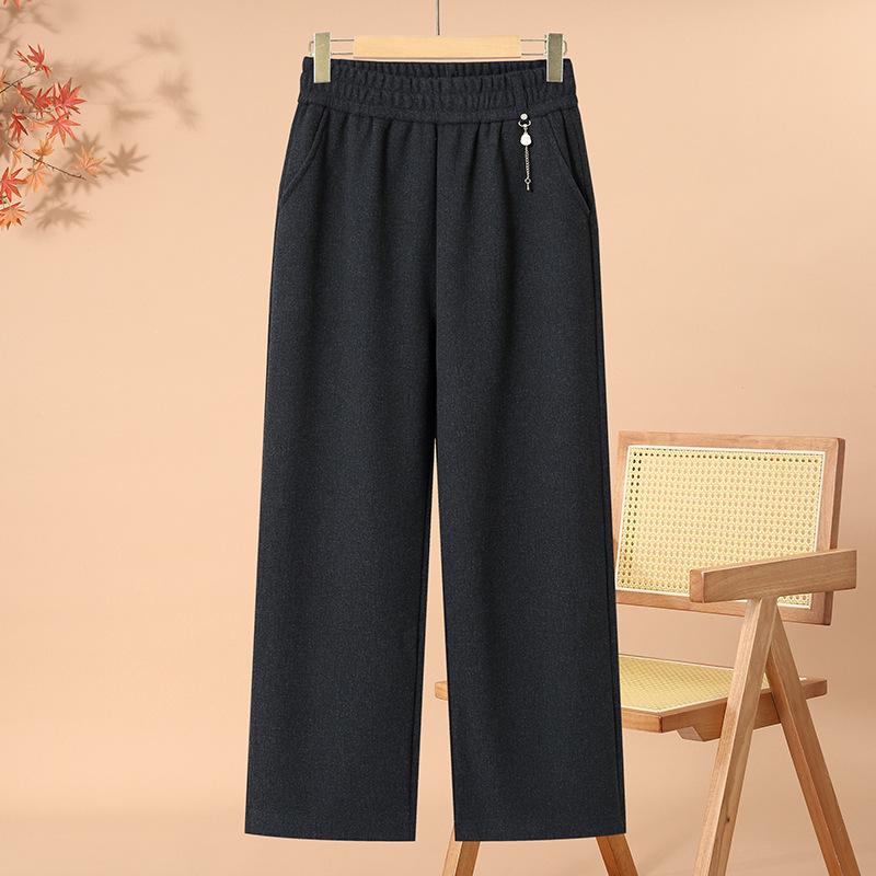 

2026 Versatile Elastic Waist Wide Leg Pants for Middle-Aged Women - Spring/Autumn Fashion Casual Straight Leg Design 4XL (135-150 kg recommended) чорний
