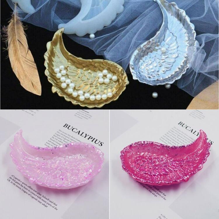 Angel's Wings Mould Siliconed Plate Tray Container 1 Pair Resin Mold Epoxy DIY Angel's Wings Mould Siliconed Plate Tray Container 1 Pair Resin Mold Epoxy DIY