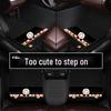 Custom Leather Car Floor Mats for Women - Cartoon Design, Double-Layer, Full Coverage