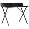 Contemporary Corner Desk VIDAXL Black with Back and Raised Shelf and Small Compartments - 80x50x84 Cm