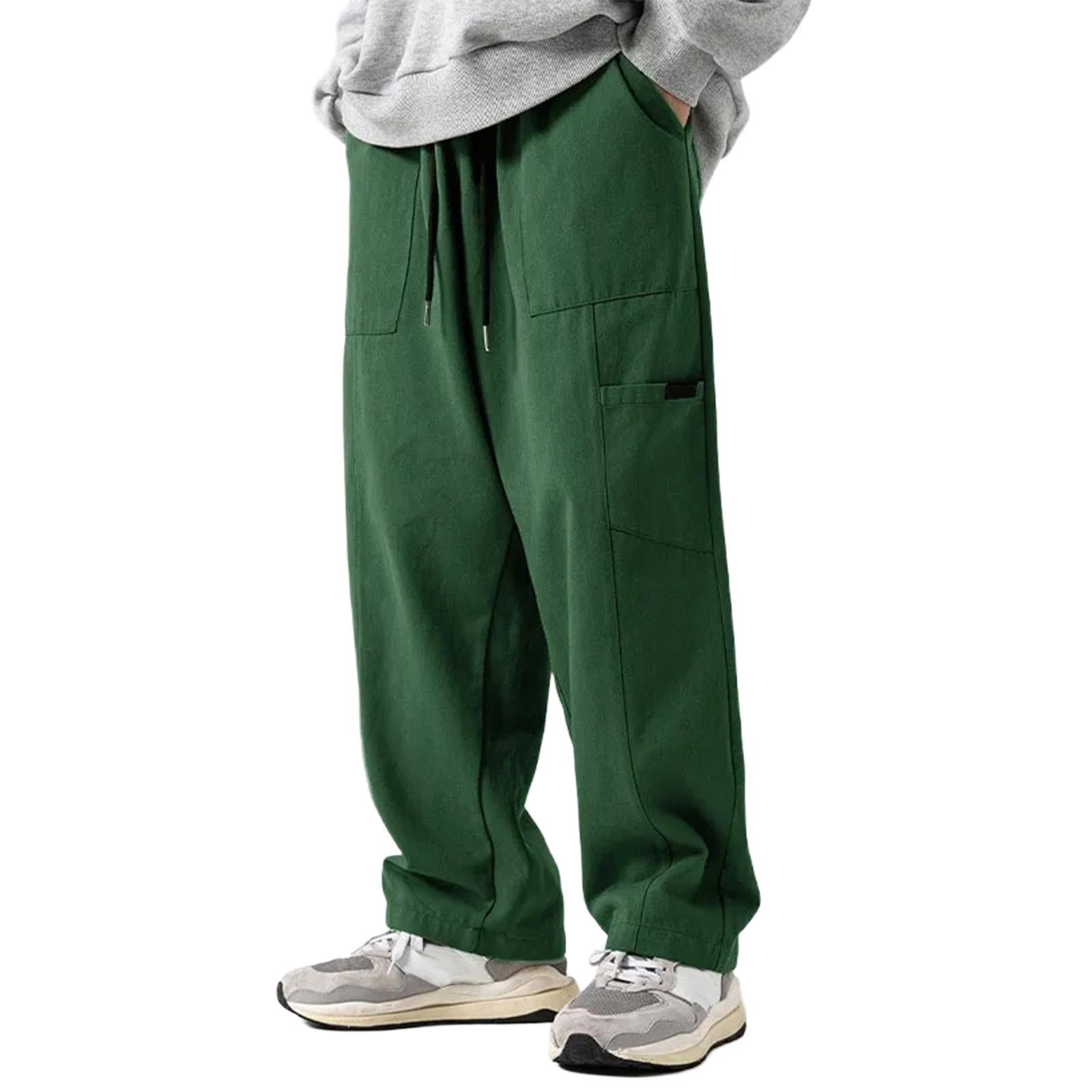 

Men s Color Multi-Pocket Work Pants Men s Casual Fashion Work Pants XXXL зелений