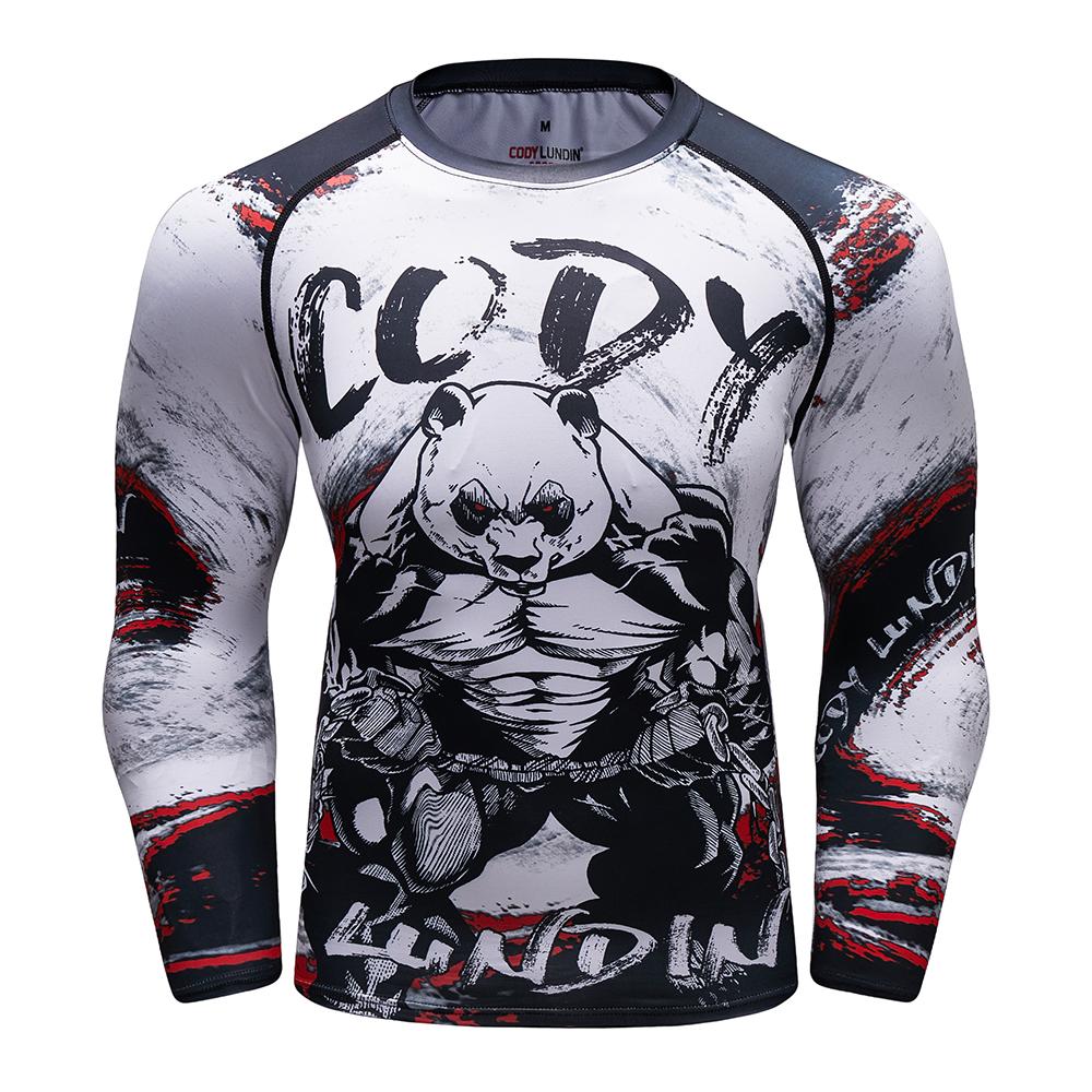 Fight Workout Mma Men'S Long Sleeve MMA Compression T-Shirt Men Boxing Rashguard Blank Bjj Rash Guard Sportswear Tees