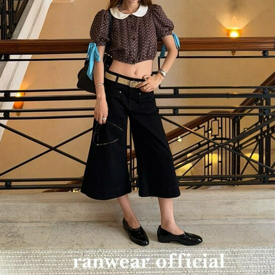 Ranwear Supermodel Style Avant-garde Wide-leg Cropped Flare Pants Small