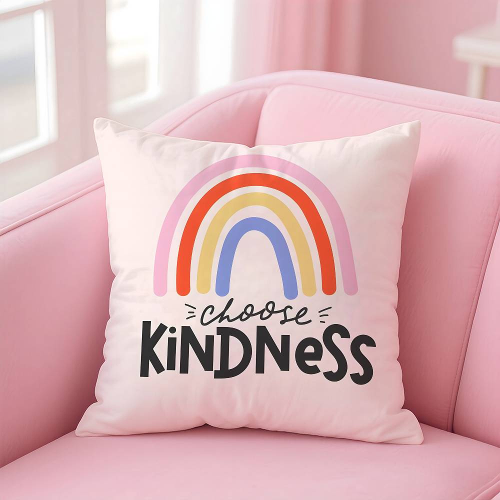 Cartoon Rainbow Sun Pillow Case Pattern Printed Pillowcase For Living Room Sofa Cushion Cover & Bedroom Decor