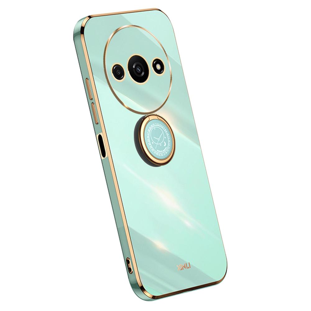 XINLI For Xiaomi Redmi A3 4G/Poco C61 4G Electroplating Case Ring Holder Kickstand Soft TPU Cover