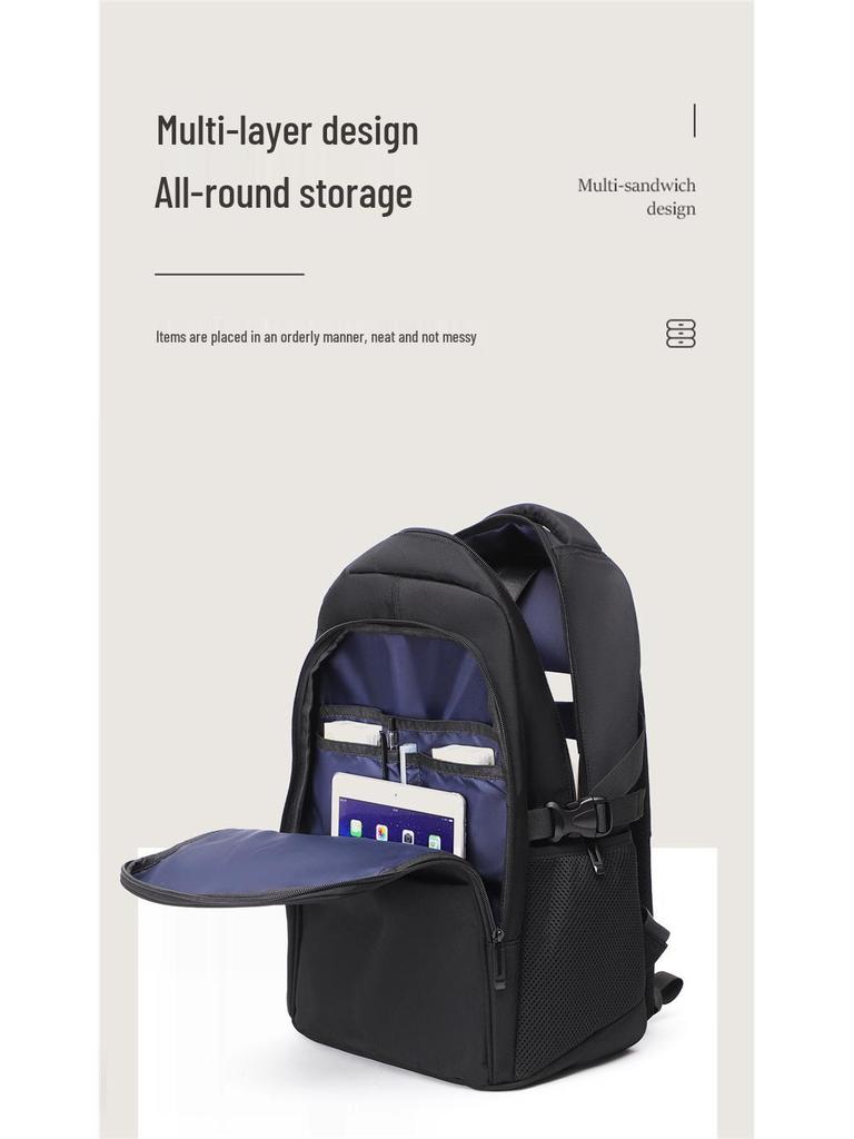 Versatile Men's Backpack: Trendy, Spacious, Lightweight Shoulder Bag for Business and School.