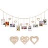 Holzperlen Foto-Clips Halter Bild-Display Hängeseil Foto-Organizer Clips Schnur für Heimwanddekoration