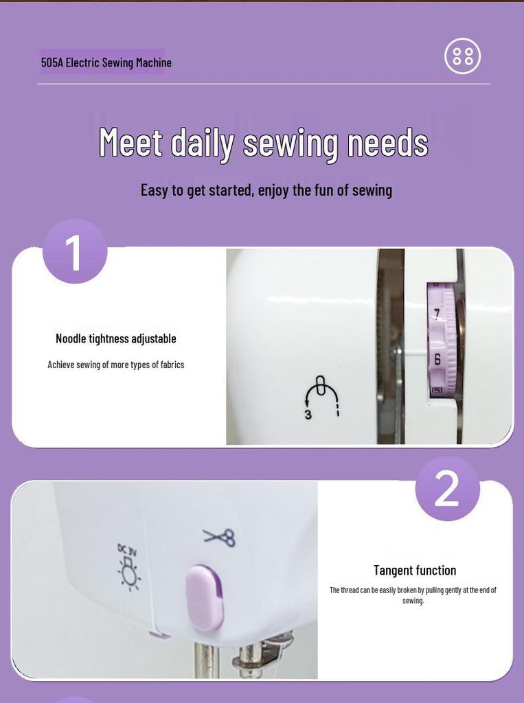 Upgraded 505A Mini Electric Sewing Machine with Overlock