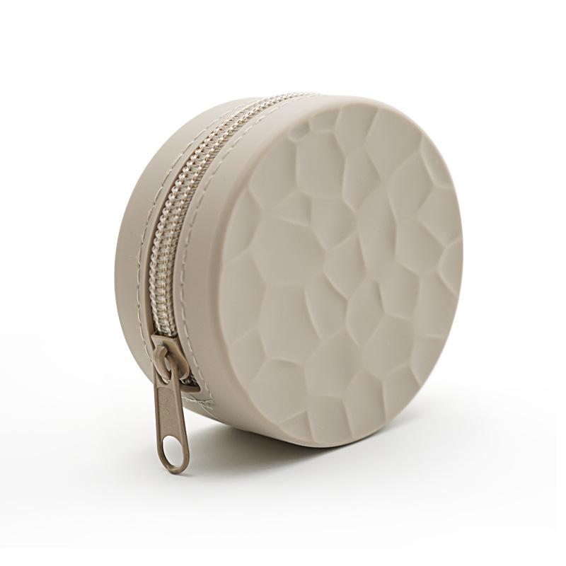 Solide, runde, quadratische Münzbeutel aus Silikon, weich, klein, Designer-Reißverschluss, Münzgeldbörse, Mini-Geldbörse, Beutel, Aufbewahrungsbeutel für Ohrringe und Kopfhörer