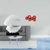 Wave Blessing Statue Abstract Sculpture Resin Figurine Spring Festival Paper Fan Decorations for