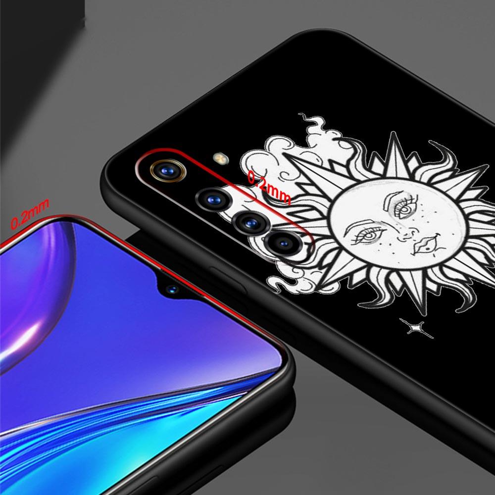 Funny Sun Moon Angel Eyes Phone Case For Realme 10 9 8 5G 7 6 GT2 Pro Plus 9i 8i C21 C11 C25 C35 GT Neo 2 3 3T Soft Black Cover