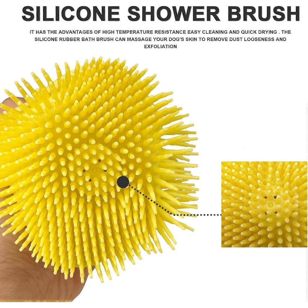 Bubble Brush for Pet  Scrubber Shower Soft Silicone with Loop Handle Give Pet Gentle Massage for Long Short Haired Dogs and Cats