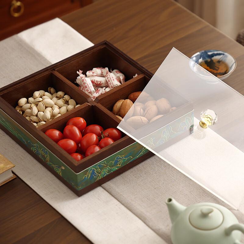 Acacia Wood New Chinese Style Double Layer Snack Box