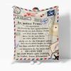 Letter Gifts Digitalprinted Polyester Bedroom Velvet Flannel Soft Sofa Cover Blanket Fleece Soft Sofa Cover Blankets for Beds