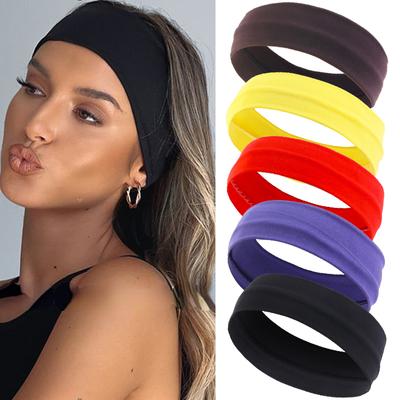 Summer Sports Headbands For Women Fitness Run Yoga Bandanas Solid Color Elastic Hair Bands Stretch Makeup Hair Accessories