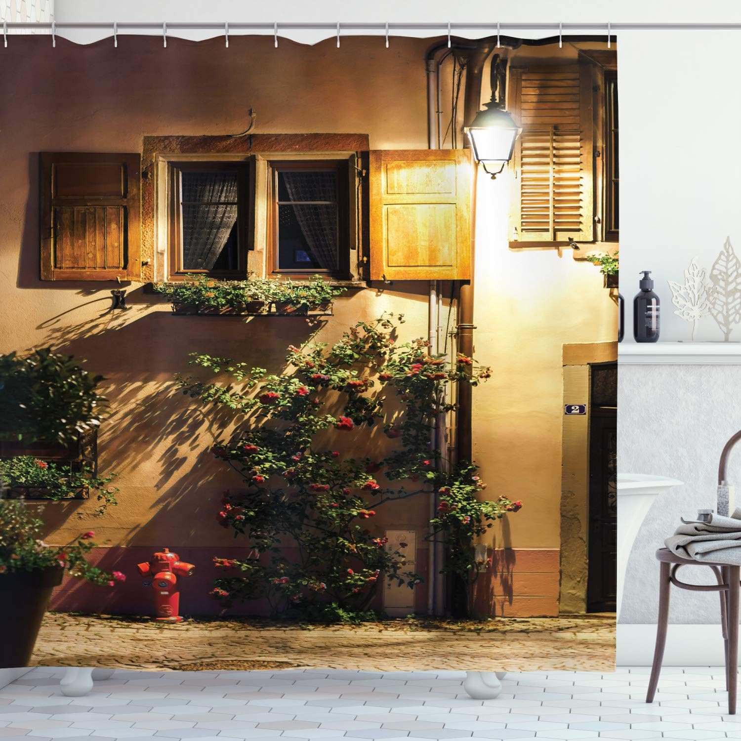 

48 Style Розкішні сіро-білі мармурові штори для душу з геометричними смугами Штори для аксесуарів для ванної кімнати Штора для ванни з гачками Водонепроникна 150x180cm