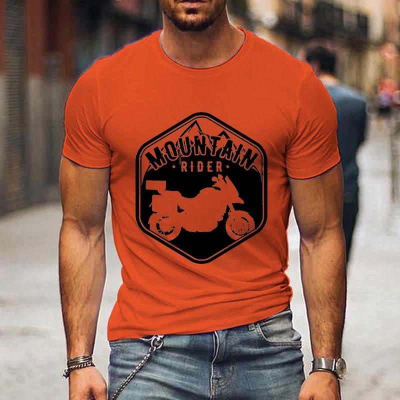 Mountain Rider Moto Club Shirt Graphic T Shirts Men Clothing Short Sleeve T-shirts Street Motorcycle Tshirts Loose Men Camisetas