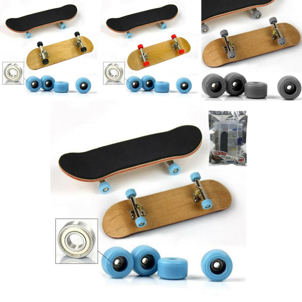 Complete Wooden Fingerboard With Foam Tape And Grit Box Ideal Gift For Skateboard Lovers