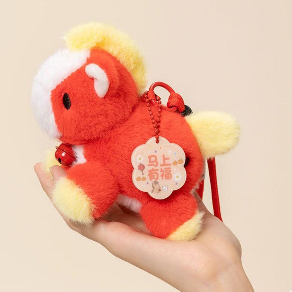 Multiple Colors Horse Pendant Keychain Lifelike Animal Kawaii Style Horse Keychain Soft Material Mini Stuffed Doll Friend Gift