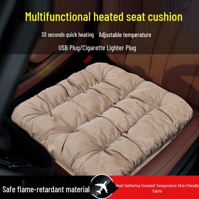Graphene Heated Seat Cushion for Car & Office - USB-Powered Winter Heating Pad