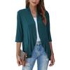 Europäische und Amerikanische Sommer Damen Oberteile, Neue einfarbige Strickjacken, Dreiviertelärmel, Rüschen, Lässiger Minimalistischer Stil