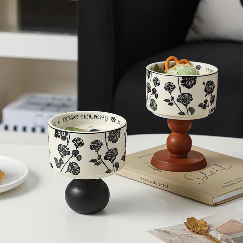 

Black Rose Ceramic Goblet