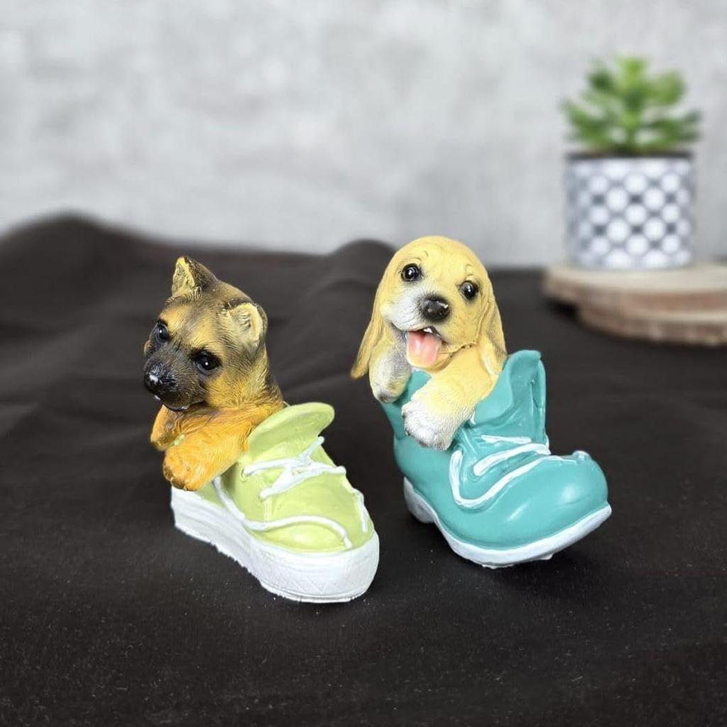 1 Set (2 Pieces) Dog Miniature Figurines | Decorative Showpiece | Gift for Him/Her, Mother's Day, Home, Bedroom