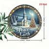 Iron Metal Wall Art 8x8 Inch Winter Christmas Wreath Church Decor Sign 2D Flat Print