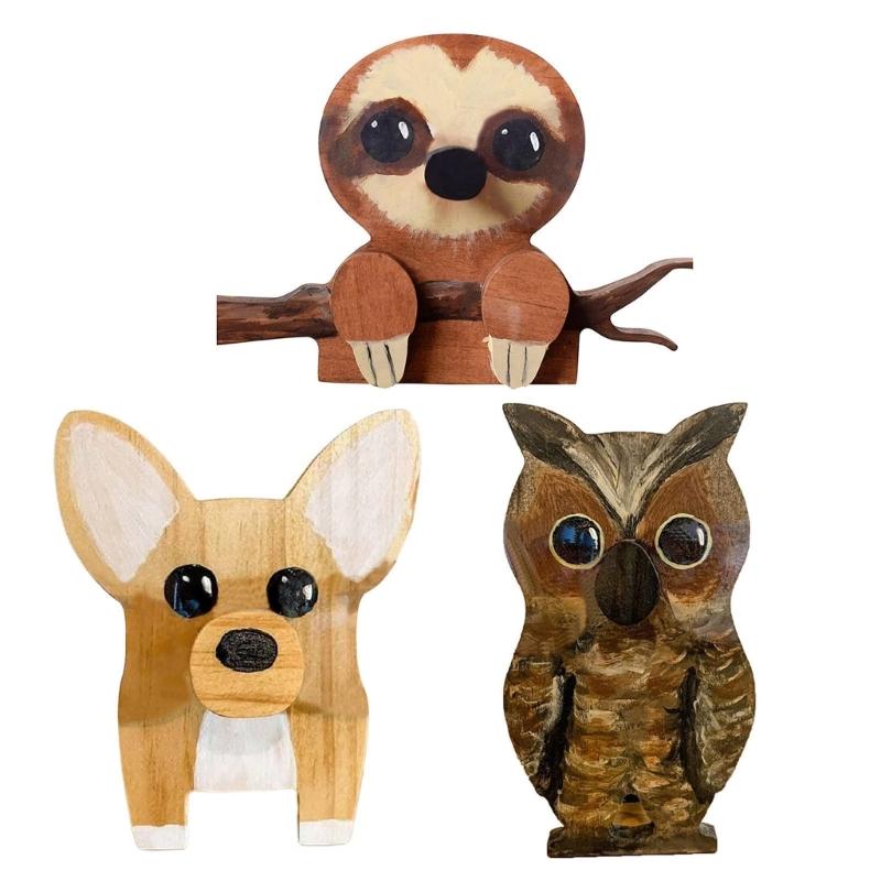 Handmade Wooden Carved Animal Eyeglass Holder Sunglasses Display Stand Home Office Desk Decor Christmas New Year Gift