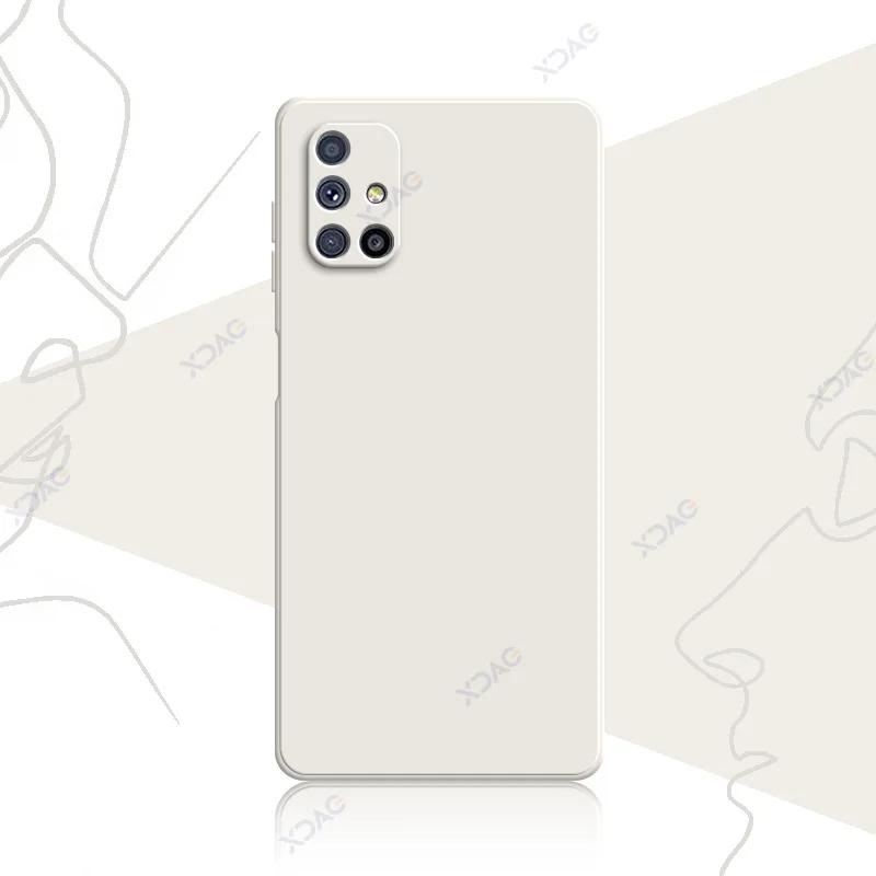 Mobile Phone Case for Samsung Galaxy M51 SamsungM51 360 Soft Luxury Square Liquid Silicone Back Cover Anti-fall Coque