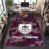 Crystal Velvet Rug Burnley Football Print Custom Name Text Floor Mat Home Decor